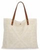 Włoska Torebka Shopper bag w Modne Wzory 5887 Beżowa
